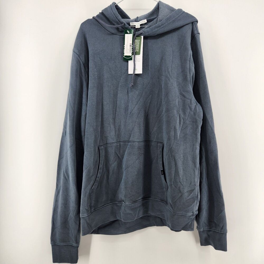 Threads 4 Thought Men's Blue XXL Mineral Wash Pullover Sweatshirt Hoodie NWT